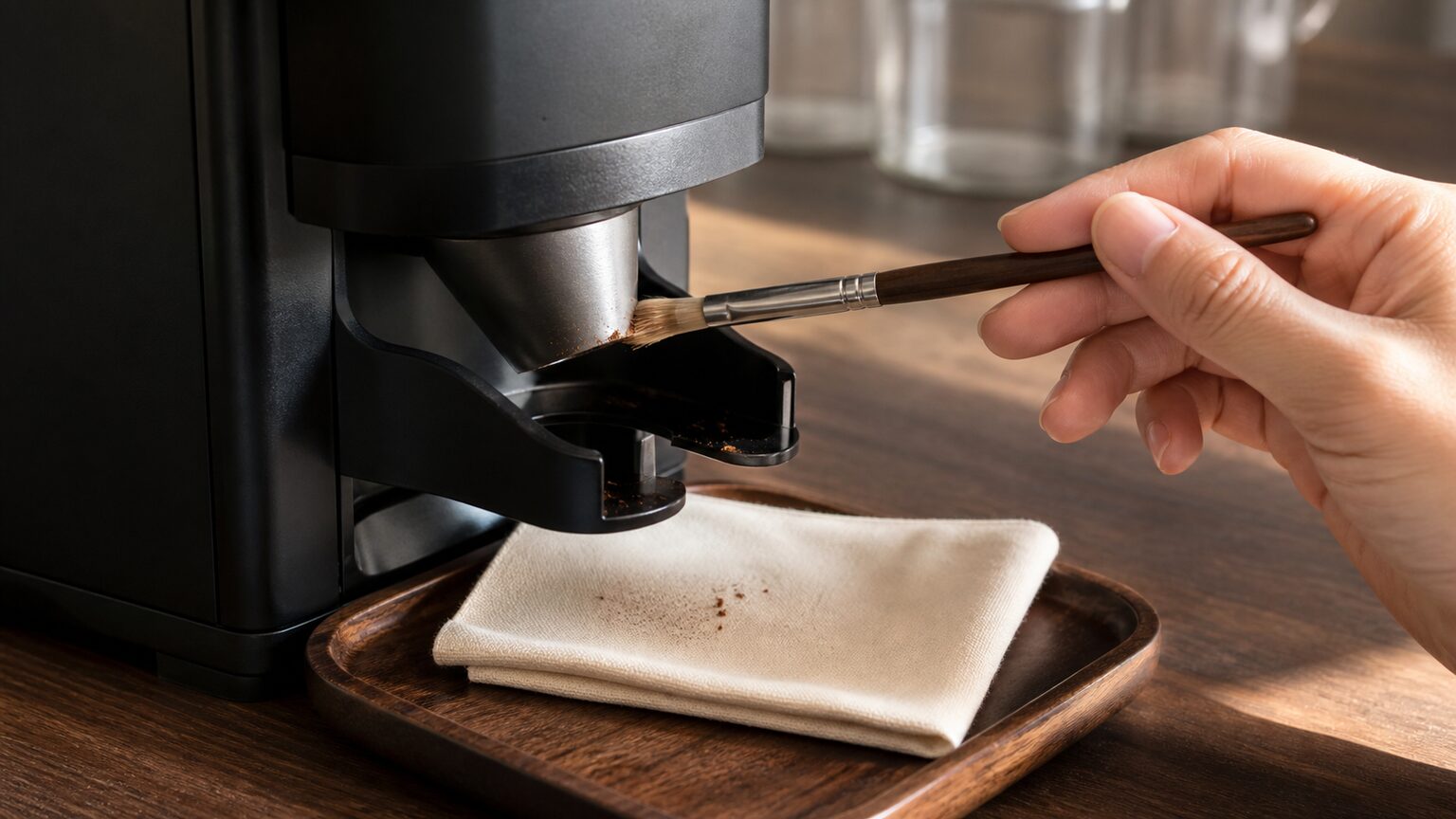 コーヒーミルは洗わず、粉を落とす手入れを基本にする