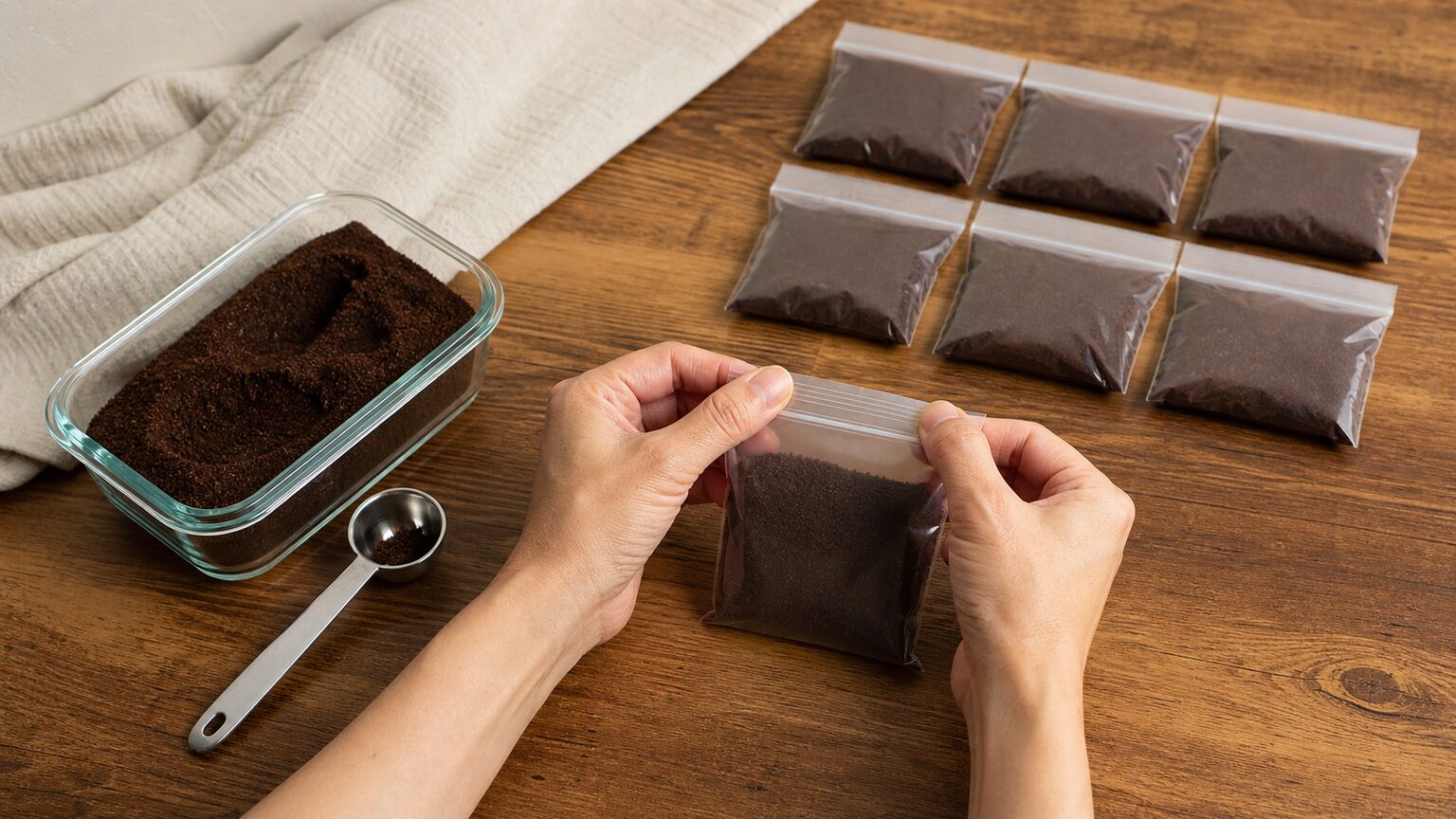 コーヒー粉は冷凍保存できるが、密閉と小分けが欠かせない